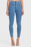 WR.UP® Denim - High Waisted - 7/8 Length - Light Blue + Blue Stitching 2