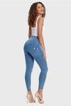 WR.UP® Denim - High Waisted - 7/8 Length - Light Blue + Blue Stitching 5