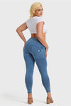 WR.UP® Denim - High Waisted - 7/8 Length - Light Blue + Blue Stitching 6