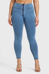 WR.UP® Denim - High Waisted - 7/8 Length - Light Blue + Blue Stitching 8