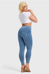 WR.UP® Denim - High Waisted - 7/8 Length - Light Blue + Blue Stitching 10