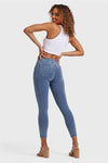 N.O.W® Denim - High Waisted - 7/8 Length - Light Blue + Yellow Stitching 9