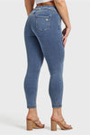 N.O.W® Denim - High Waisted - 7/8 Length - Light Blue + Yellow Stitching 24