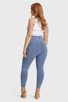 WR.UP® Curvy Denim - Zip High Waisted - 7/8 Length - Light Blue + Yellow Stitching 4