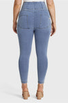 WR.UP® Curvy Denim - Zip High Waisted - 7/8 Length - Light Blue + Yellow Stitching 7