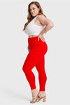 WR.UP® Curvy Fashion - High Waisted - 7/8 Length - Red 7