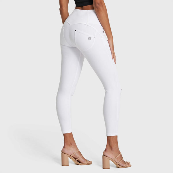 High waisted white skinny jeans shops