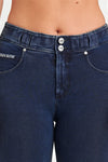 N.O.W® Denim - High Waisted - Full Length - Dark Blue + Blue Stitching 6