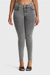 N.O.W® Denim - High Waisted - Full Length - Grey + Yellow Stitching 7