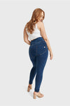 WR.UP® Curvy Denim - Zip High Waisted - Full Length - Dark Blue + Yellow Stitching 6