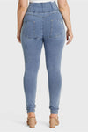 WR.UP® Curvy Denim - Zip High Waisted - Full Length - Light Blue + Yellow Stitching 10