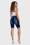 WR.UP® Denim - High Waisted - Biker Shorts - Dark Blue + Blue Stitching 9