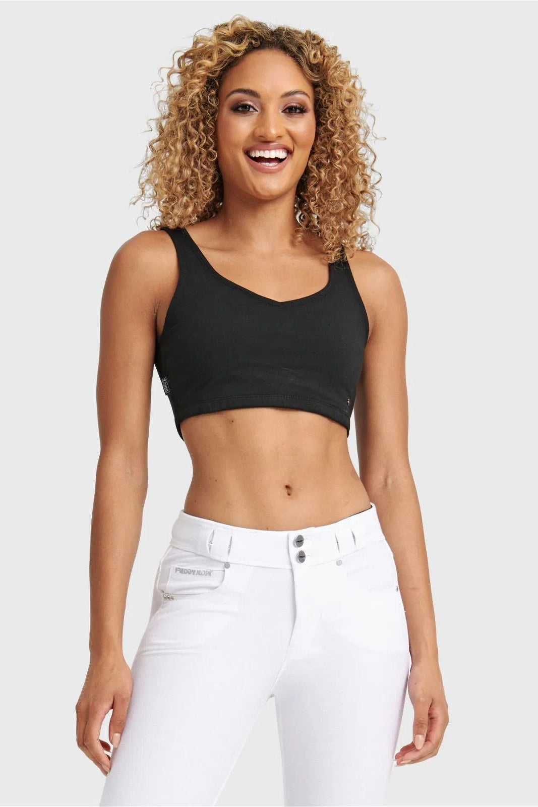 Cropped Tank Top - Black 1