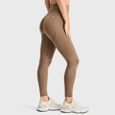 Seamless Active Leggings - High Waisted - 7/8 Length - Mocha