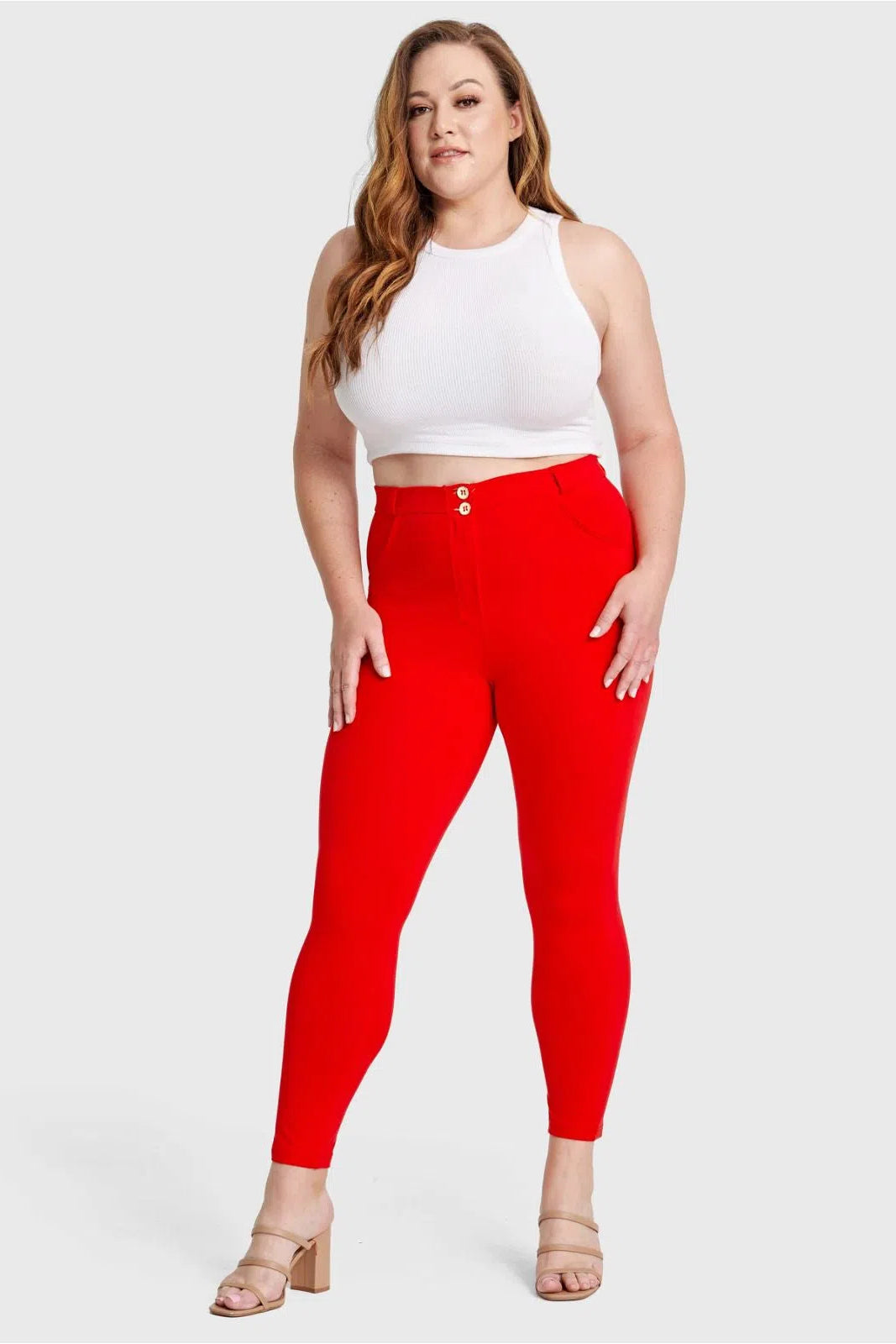 WR.UP® Curvy Fashion - High Waisted - 7/8 Length - Red 3