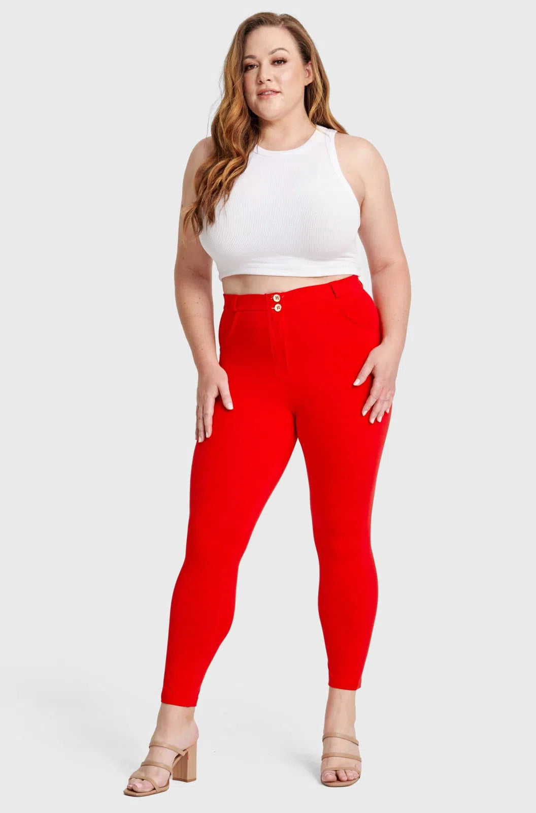 WR.UP® Curvy Fashion - High Waisted - Full Length - Red