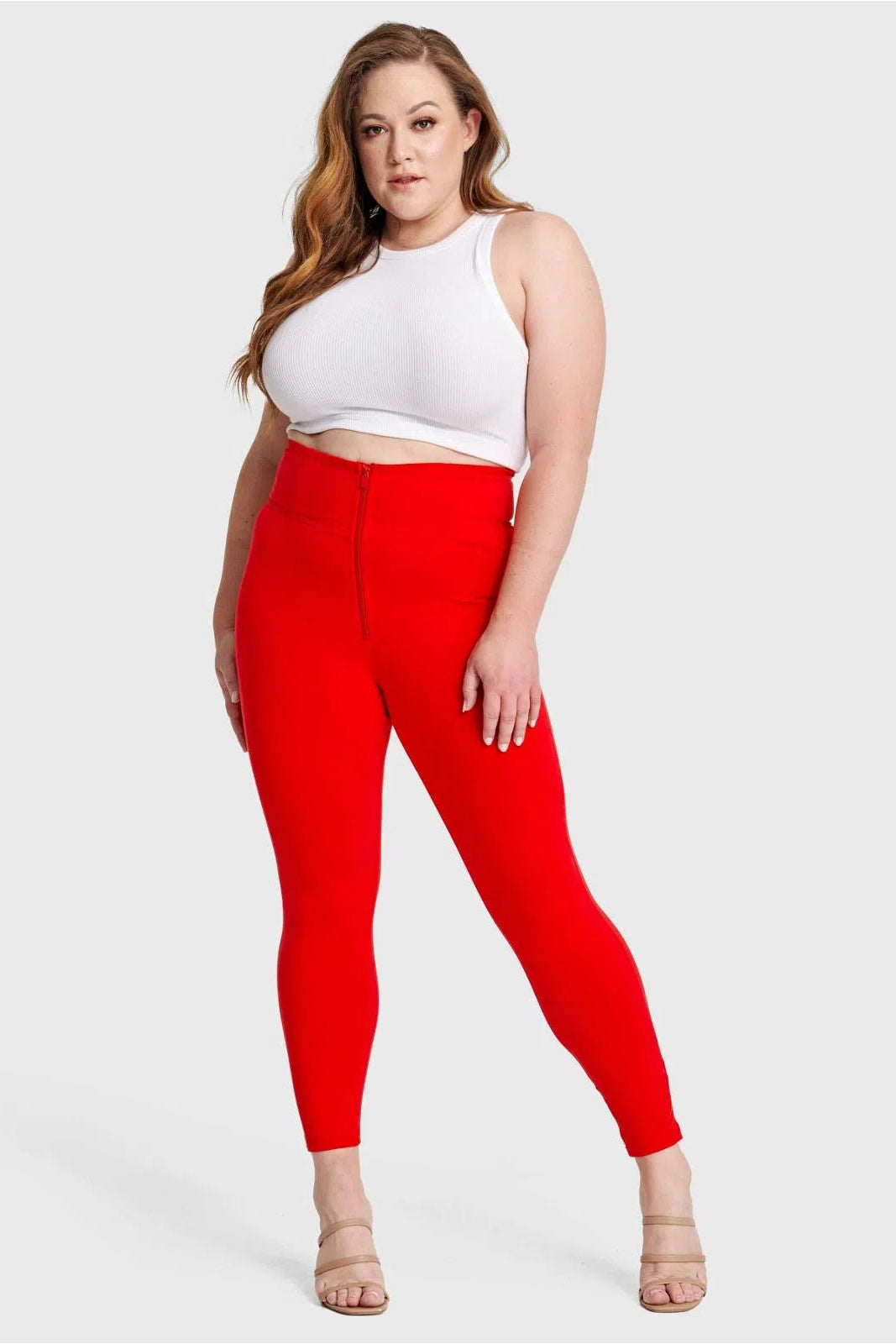 WR.UP® Curvy Fashion - Zip High Waisted - 7/8 Length - Red 1