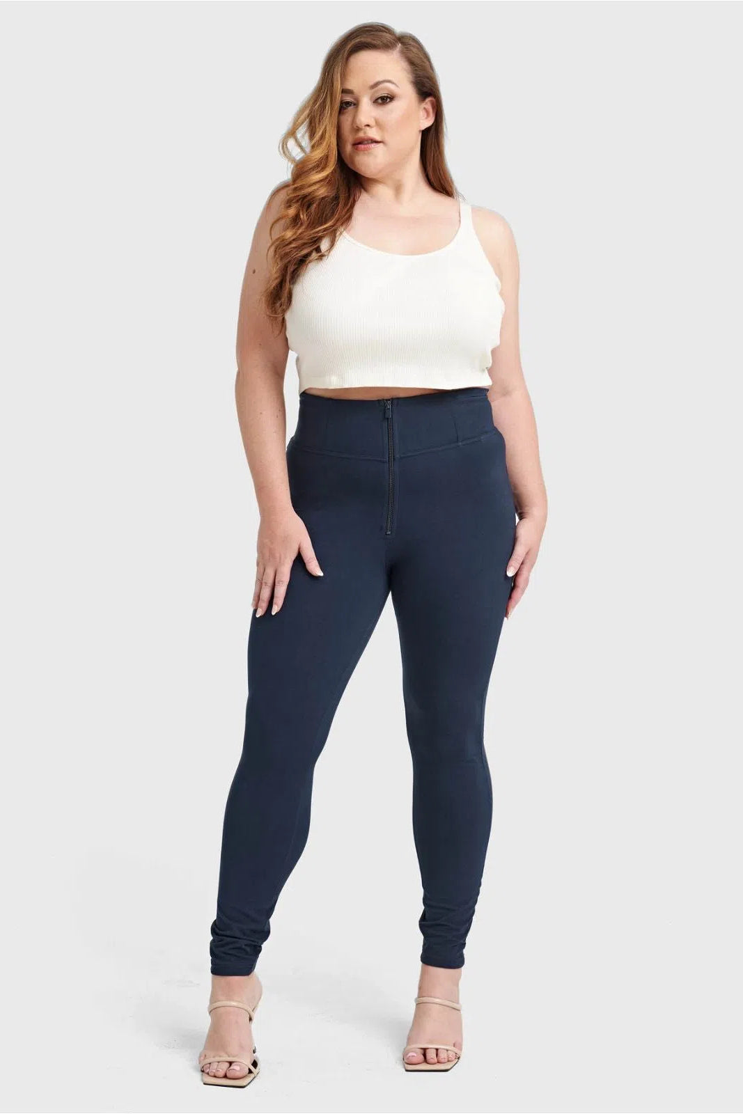 WR.UP® Curvy Fashion - Zip High Waisted - Full Length - Navy Blue 3