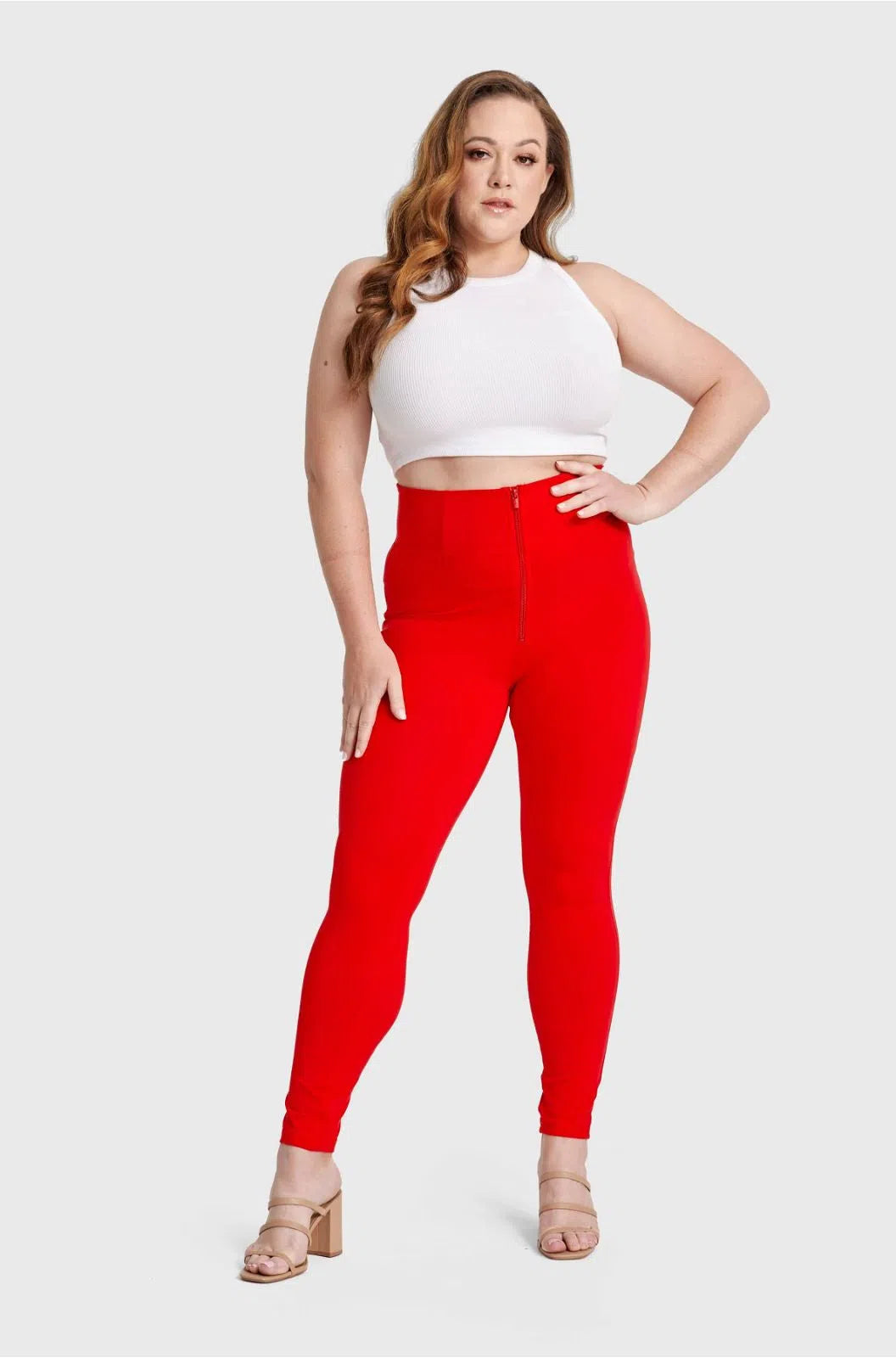 WR.UP® Curvy Fashion - Zip High Waisted - Full Length - Red