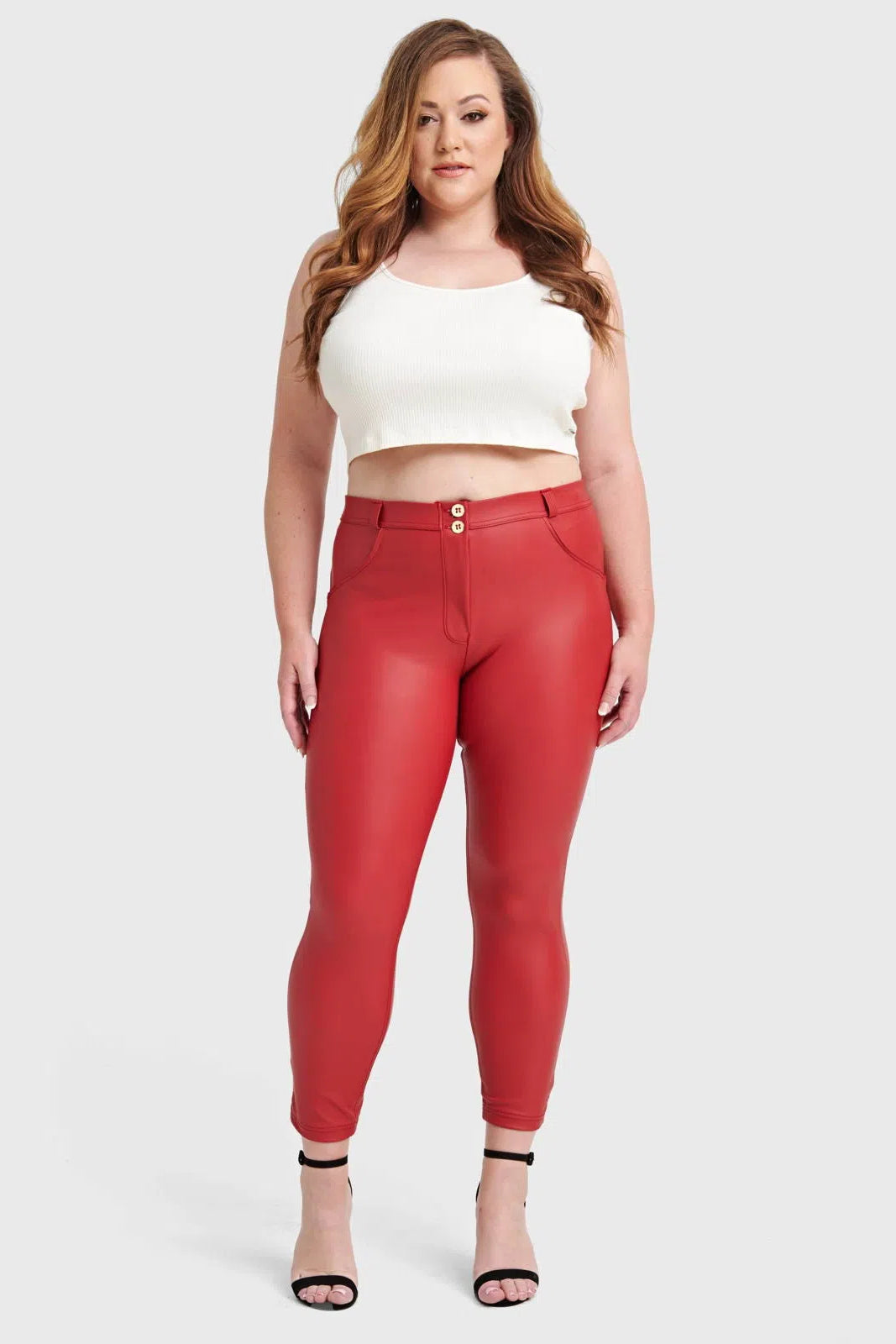 WR.UP® Curvy Faux Leather - High Waisted - 7/8 Length - Red 3