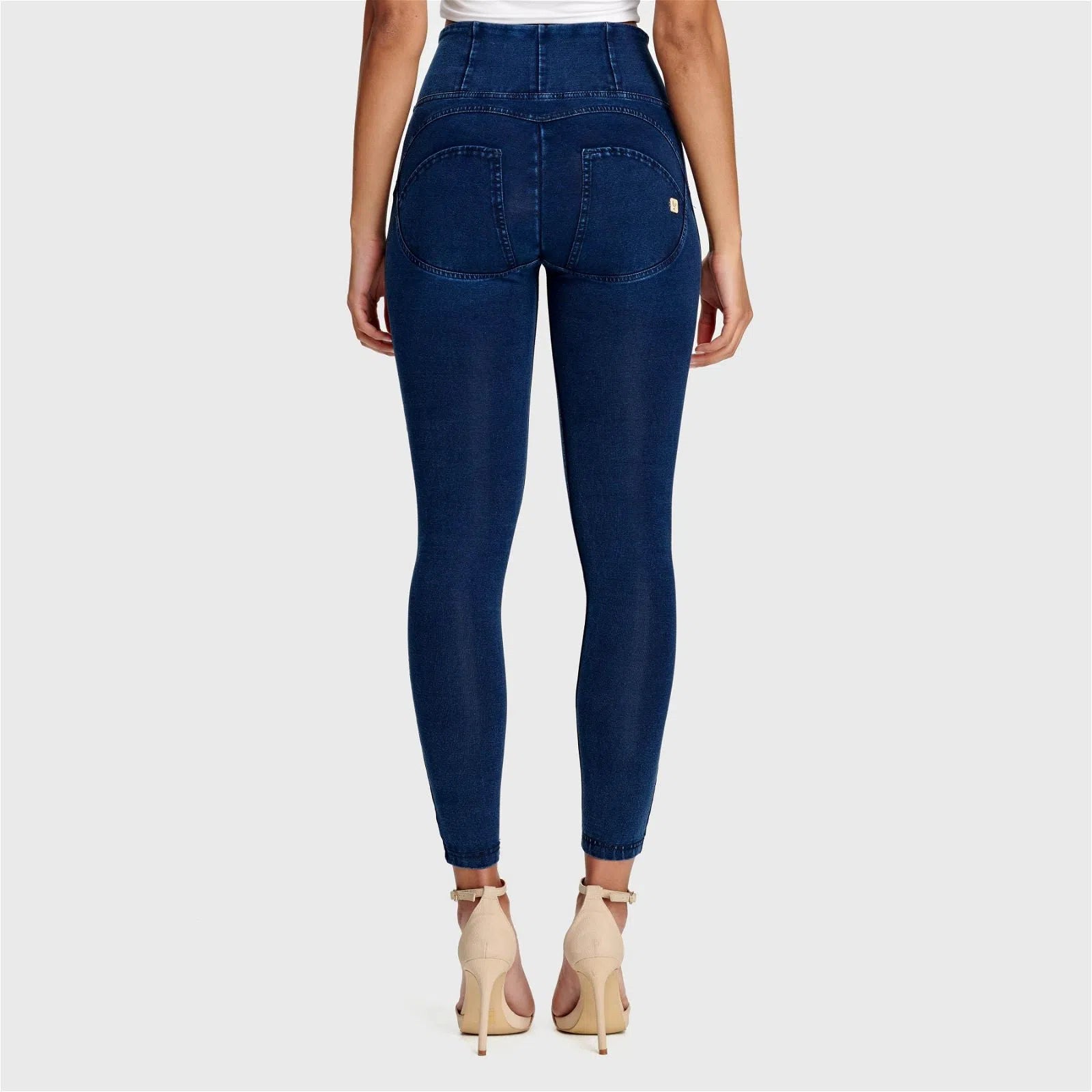 WR.UP® Denim - High Waisted - 7/8 Length - Dark Blue + Blue Stitching 3