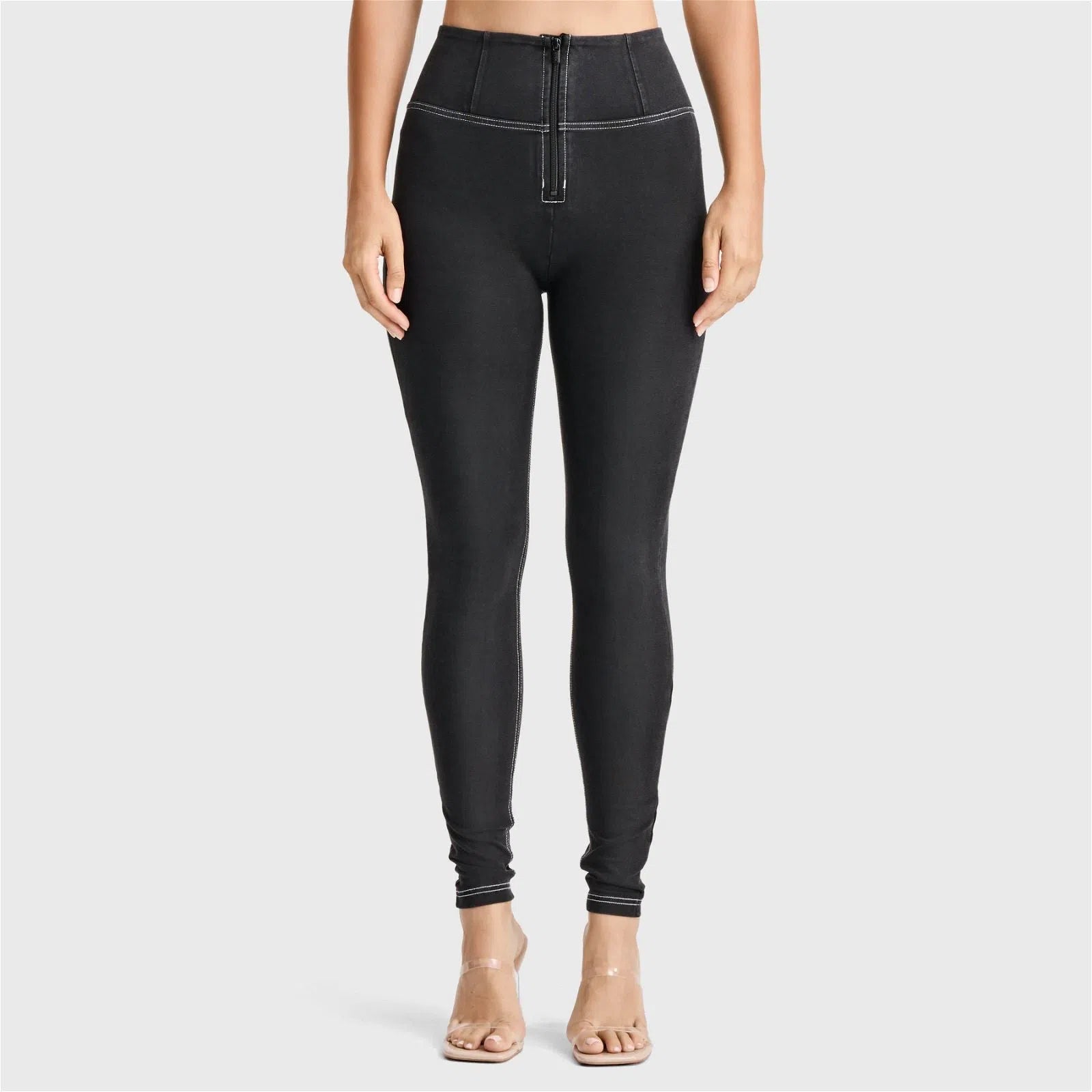 WR.UP® Denim - High Waisted - Full Length - Black + White Stitching 3