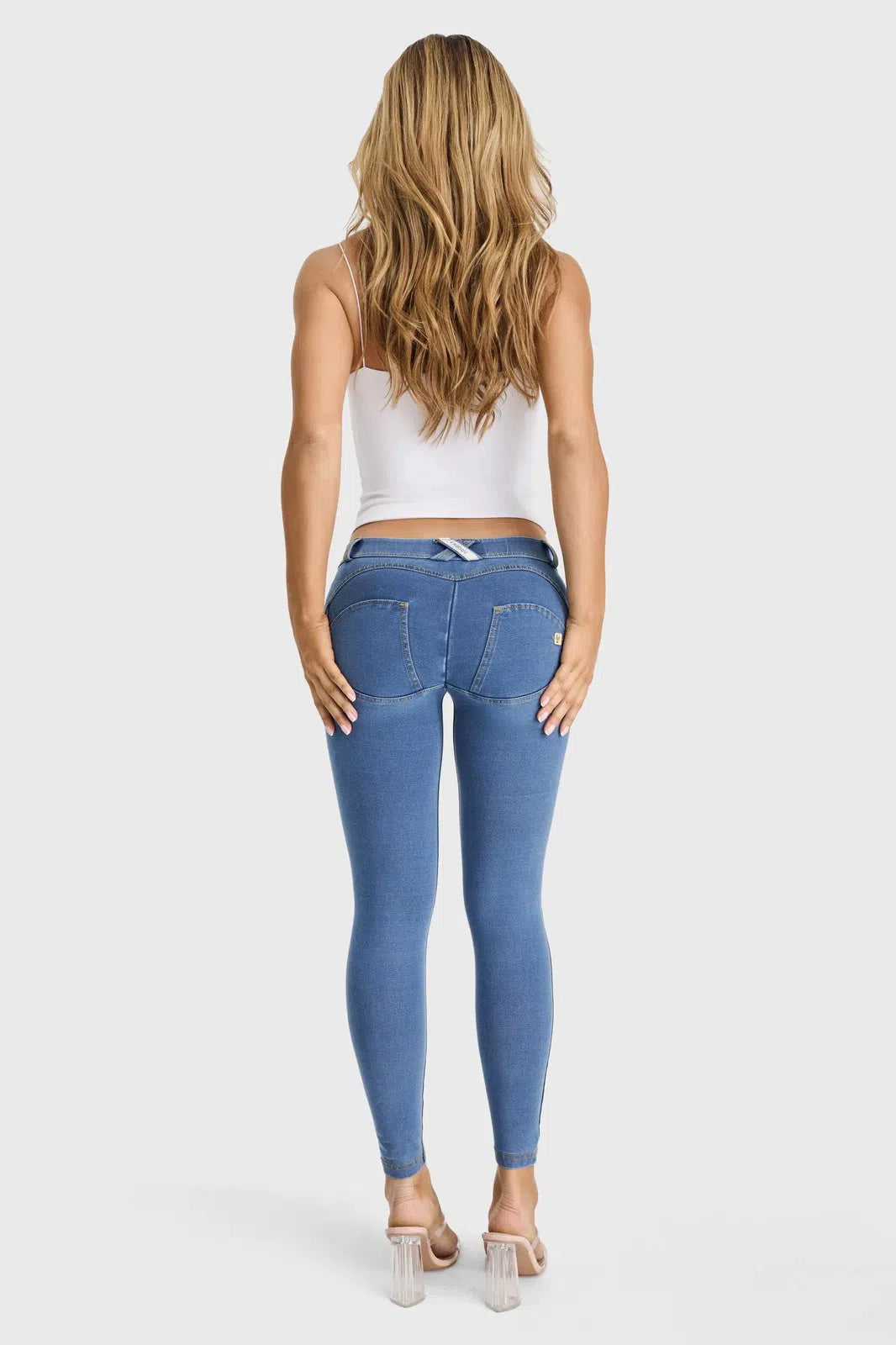 WR.UP® Denim - Low Rise - Full Length - Light Blue + Yellow Stitching 3