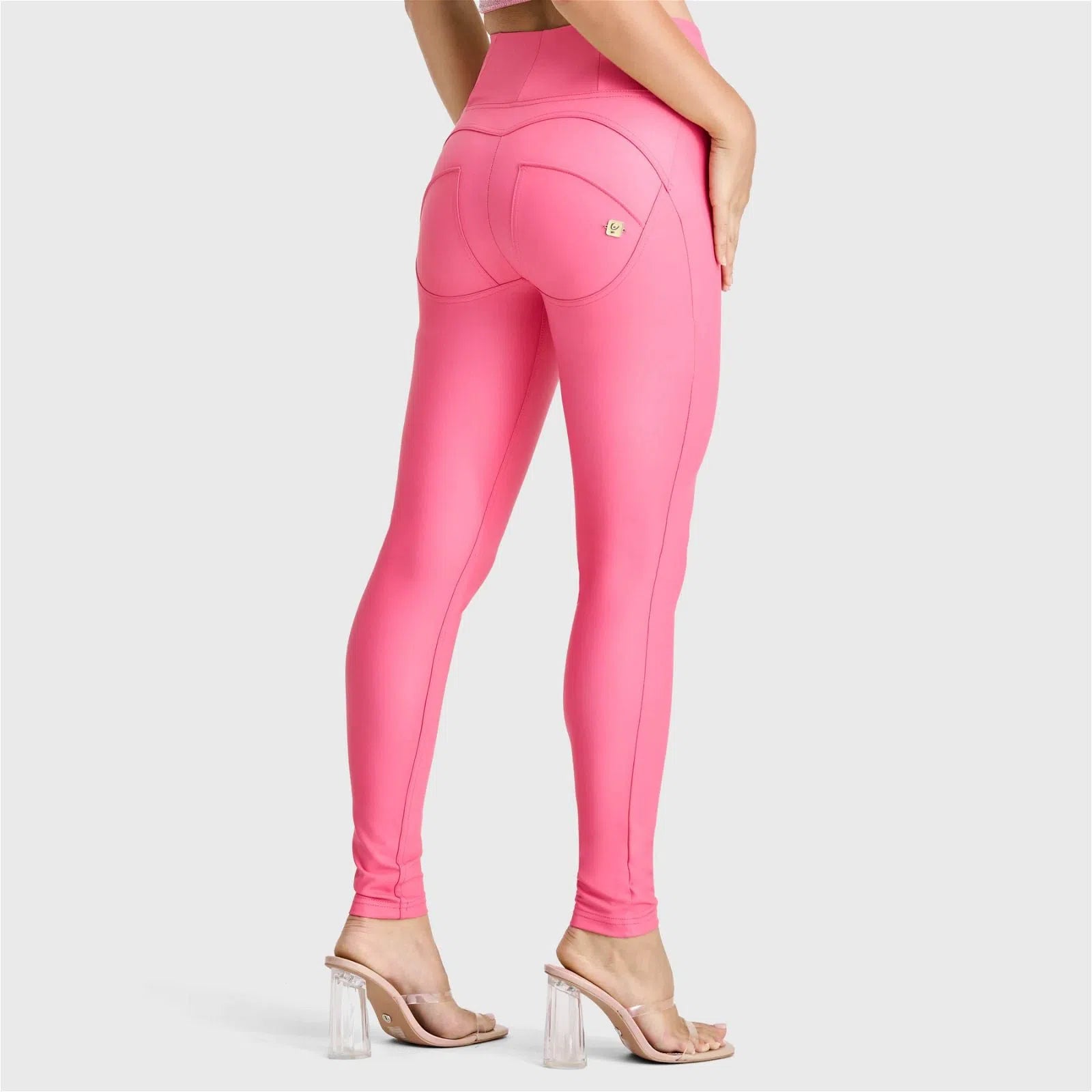 WR.UP® Faux Leather - High Waisted - Full Length - Candy Pink 2