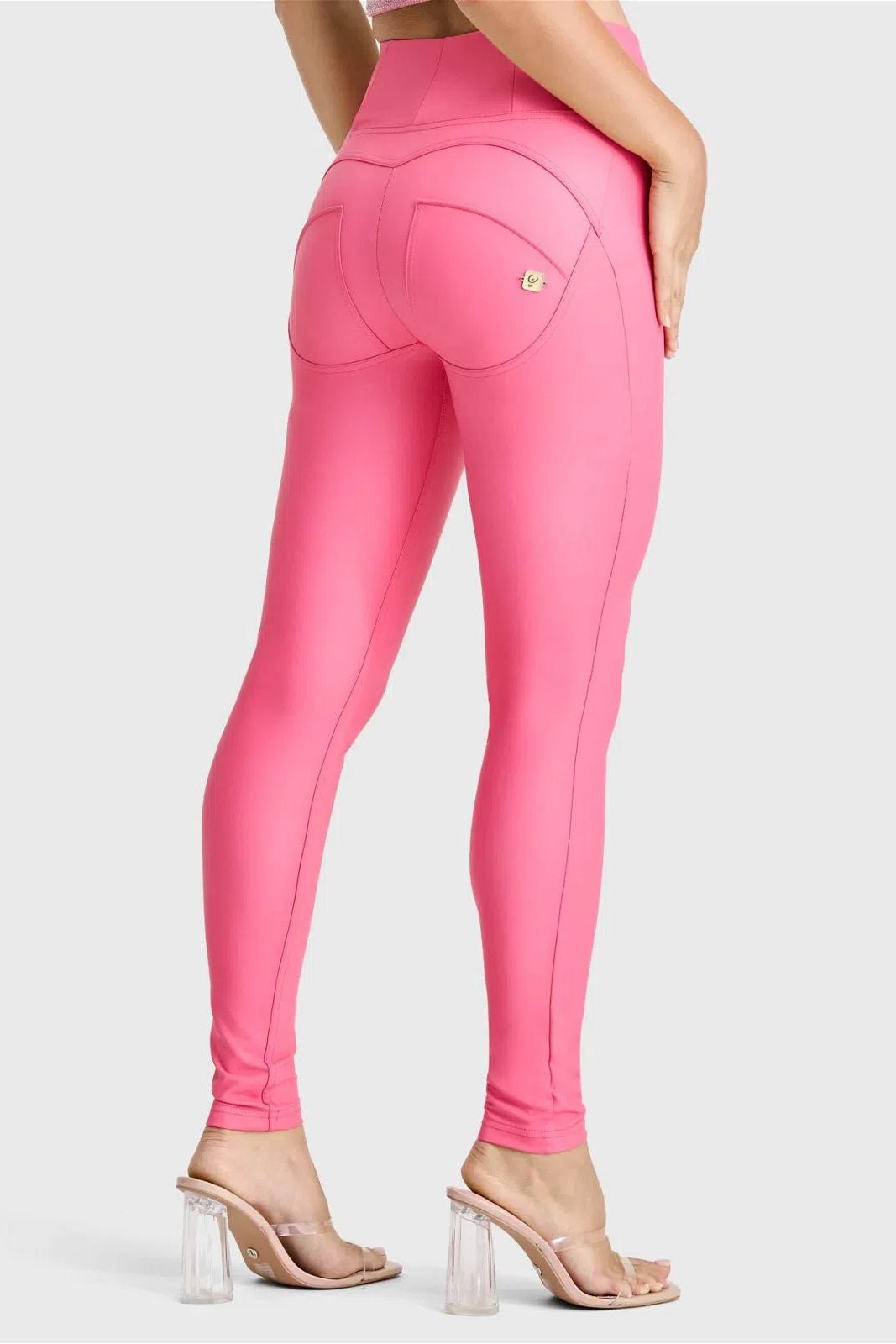 WR.UP® Faux Leather - High Waisted - Full Length - Candy Pink 3