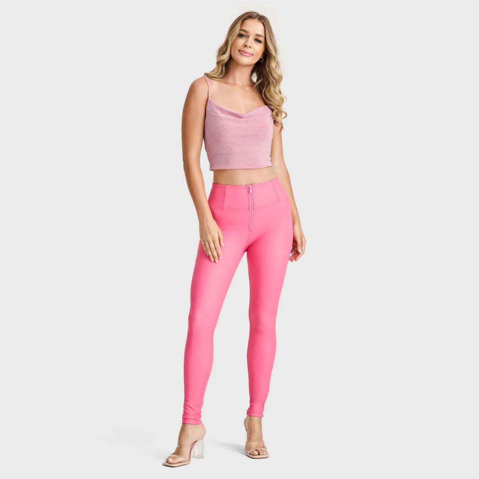 WR.UP® Faux Leather - High Waisted - Full Length - Candy Pink 2